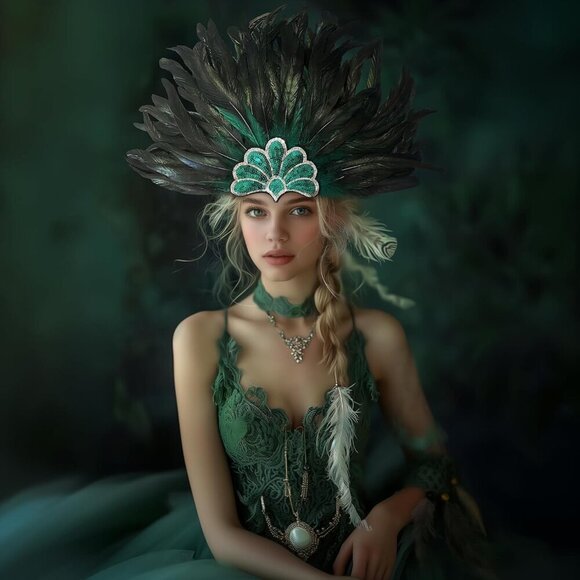 Feather Sequin Headwear Carnival Costume Accessories for Women main image 6